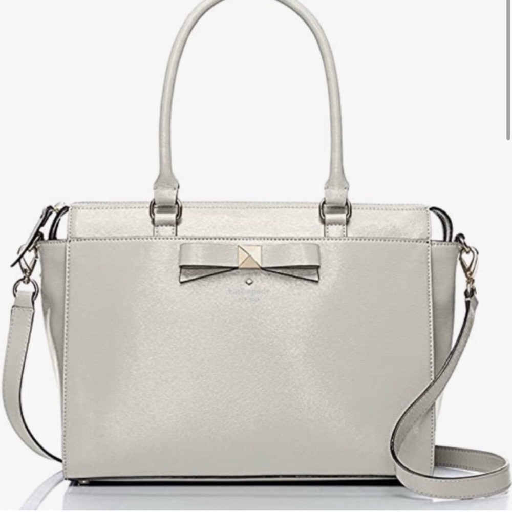 Kate Spade Beacon Court Jeanne Patent Leather Satchel, Light Smoke, Light smoke